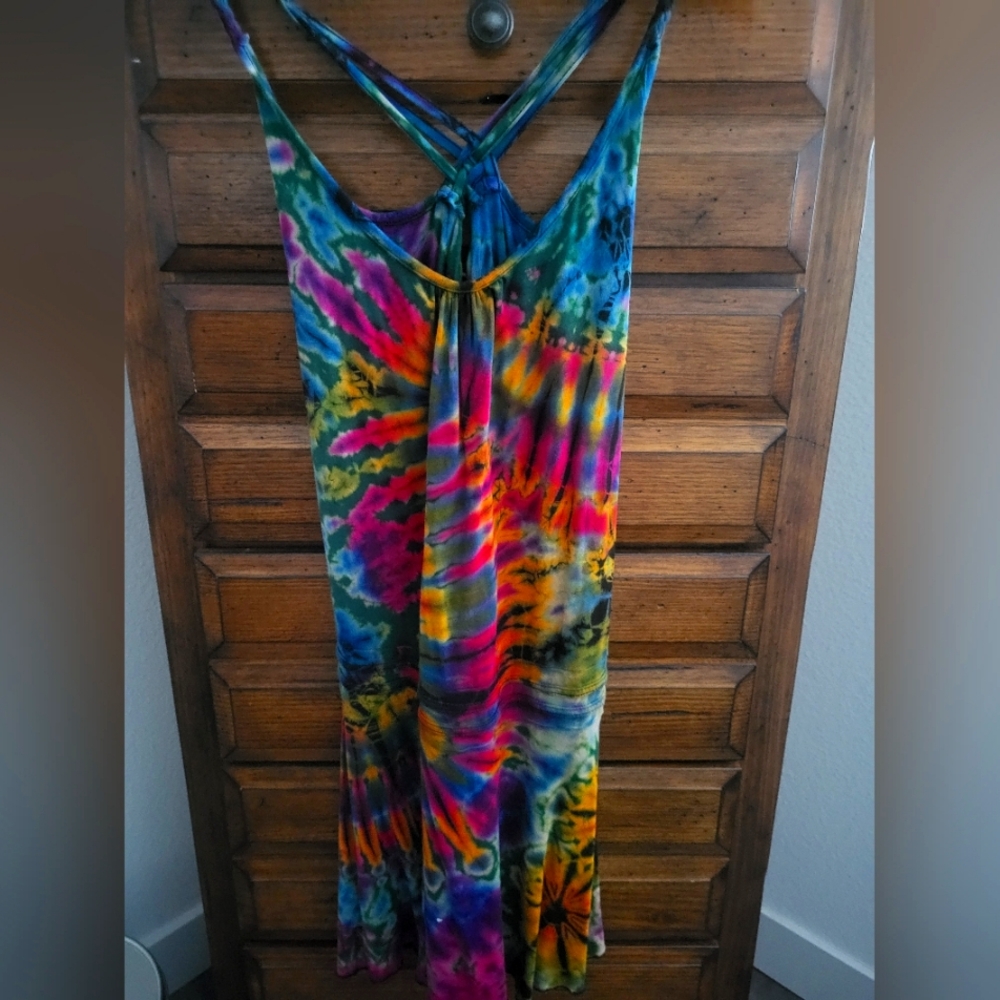 Summer Dress. Vibrant Tie-Dye Dress.